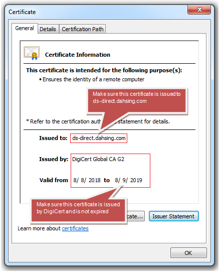 internet explorer help security certificate